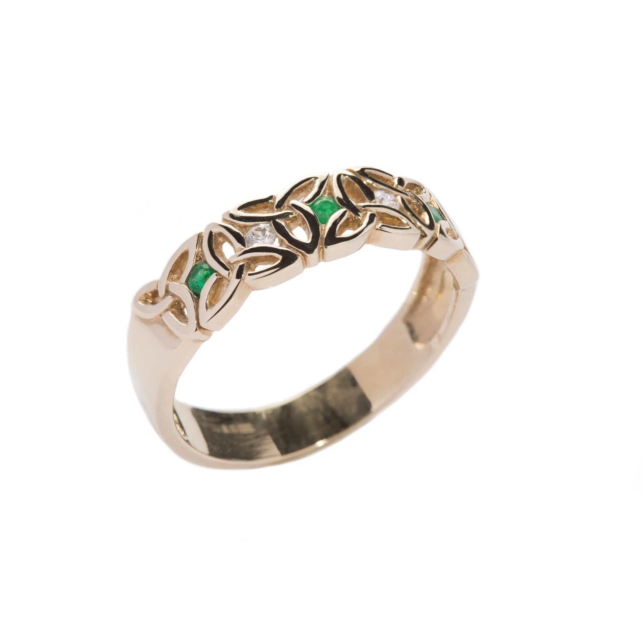 10 ct  Celtic Knot Ring with Emeralds