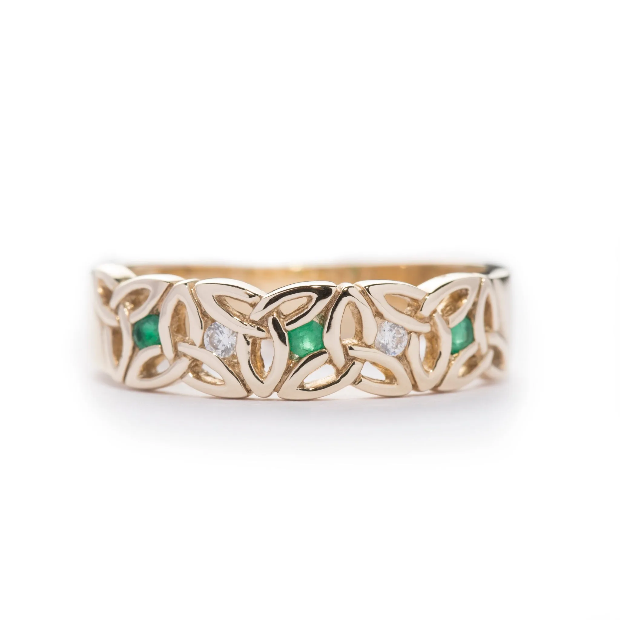 10 ct  Celtic Knot Ring with Emeralds