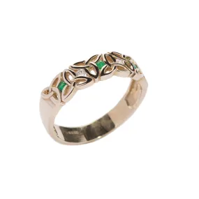 10 ct  Celtic Knot Ring with Emeralds