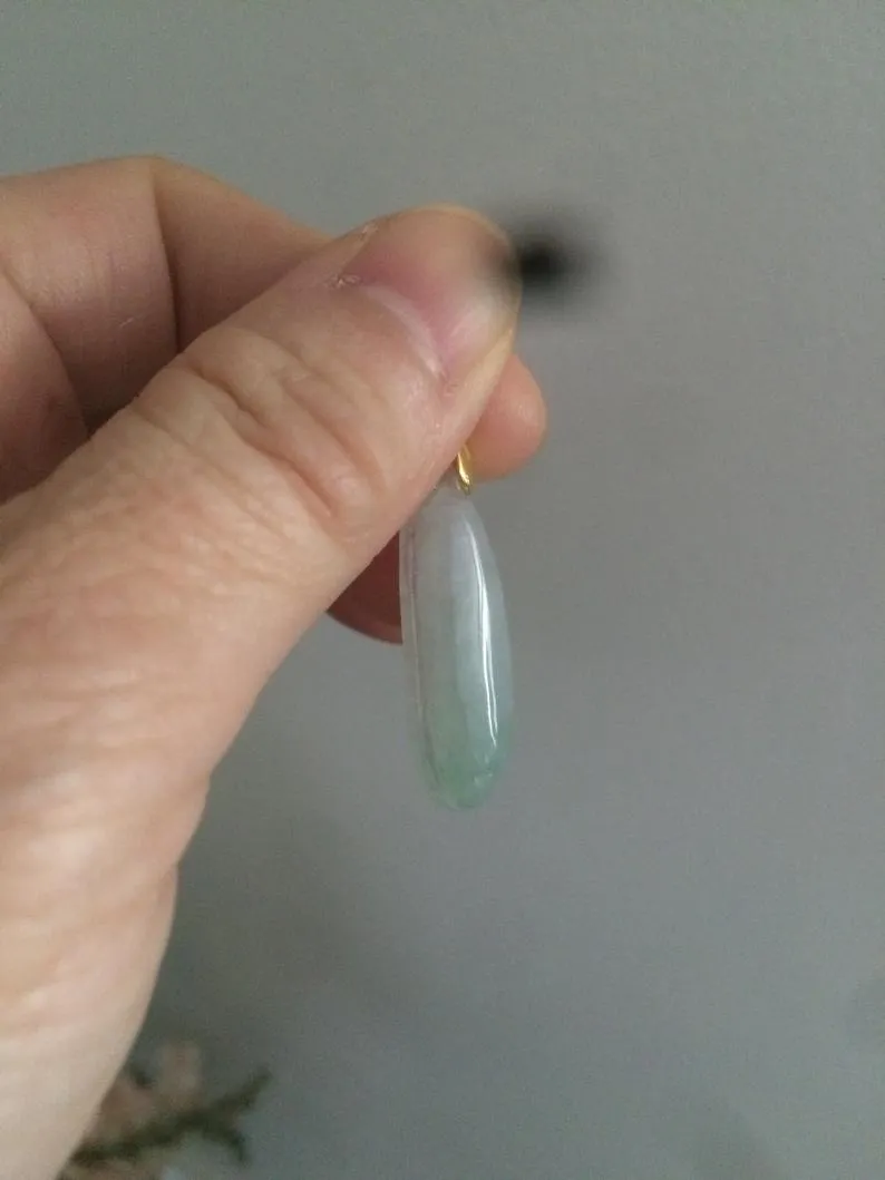 100% Natural icy green blessed melon Jadeite Jade pendant XP2