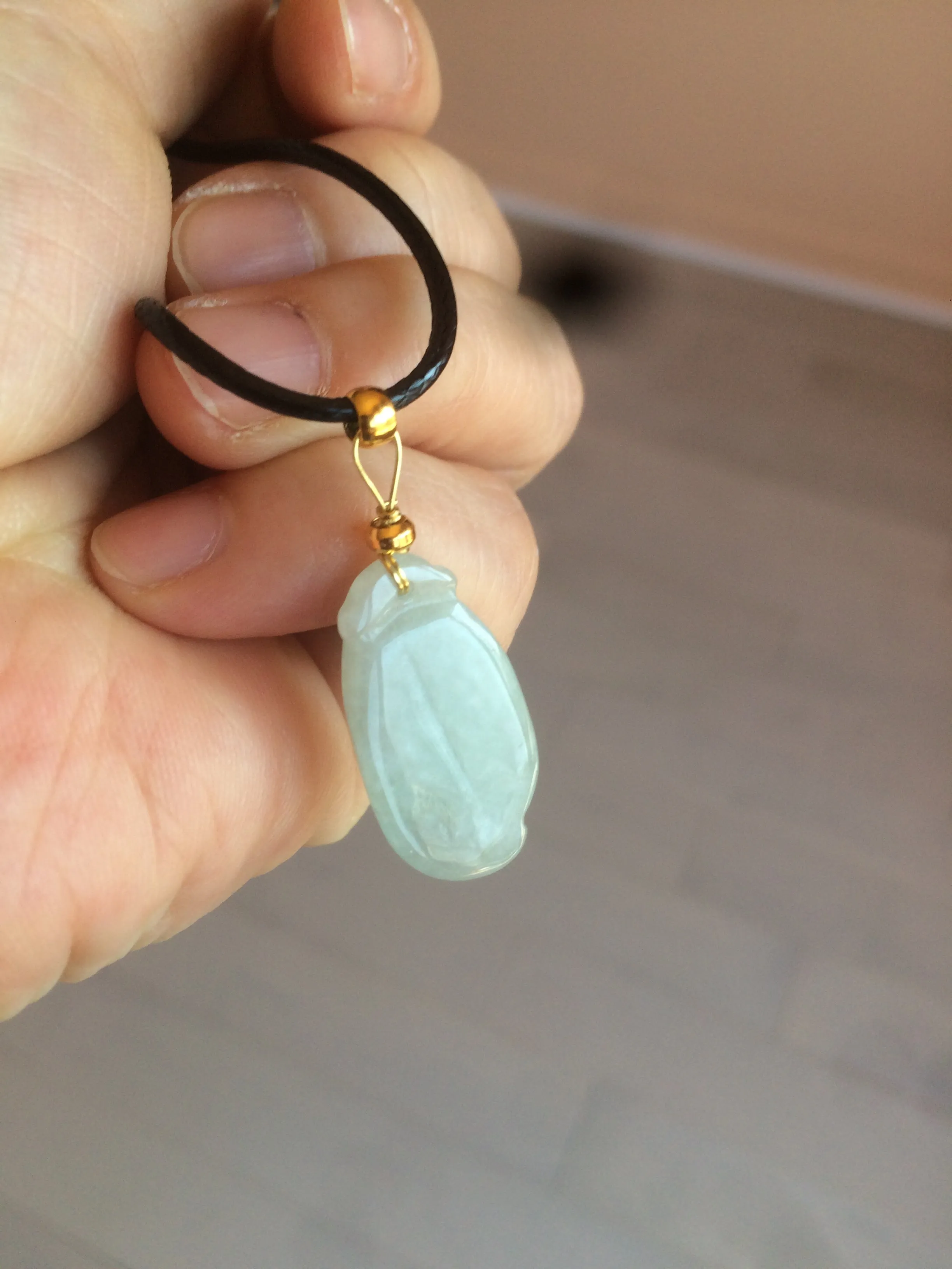 100% natural type A icy white blessed melon Jadeite Jade pendant AF24