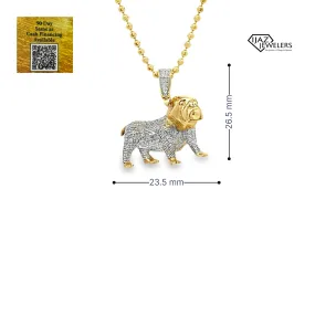 10K Gold 0.45 CTW Diamond Bulldog Charm