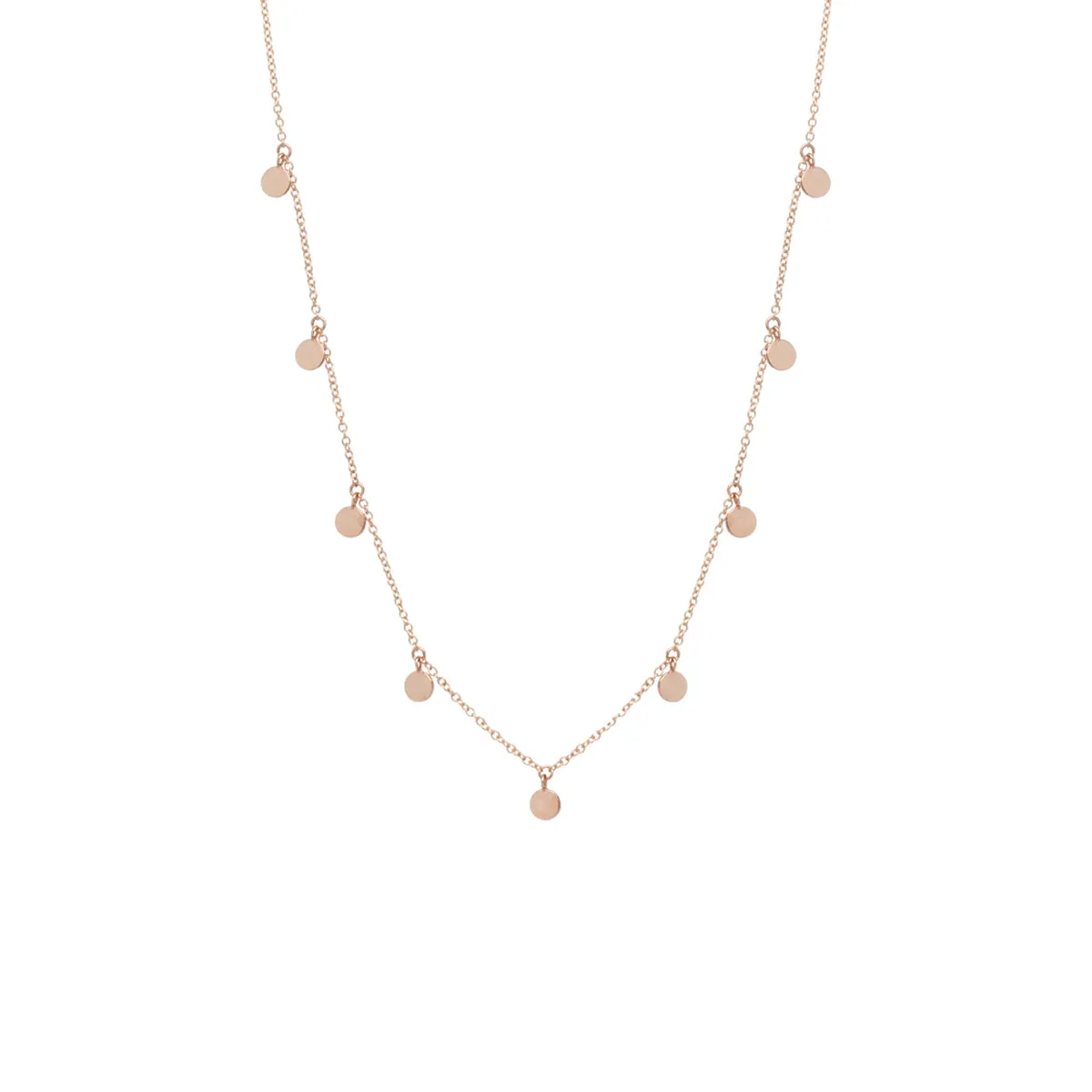 14k 9 Itty Bitty Disc Charm Necklace