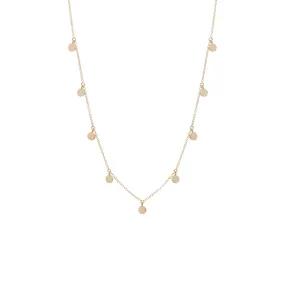 14k 9 Itty Bitty Disc Charm Necklace