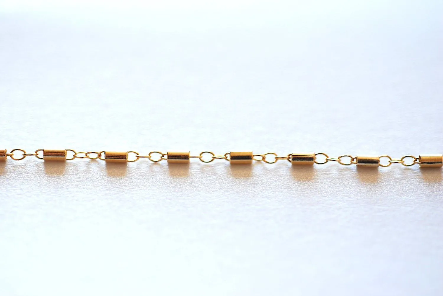 14k Gold Filled 3mm Tube Bar Chain- 14k gf cylinder straight tube bar link, 14/20 GF 1.5mm  3mm Cylinder Bar Chain, Choker Chain Necklace