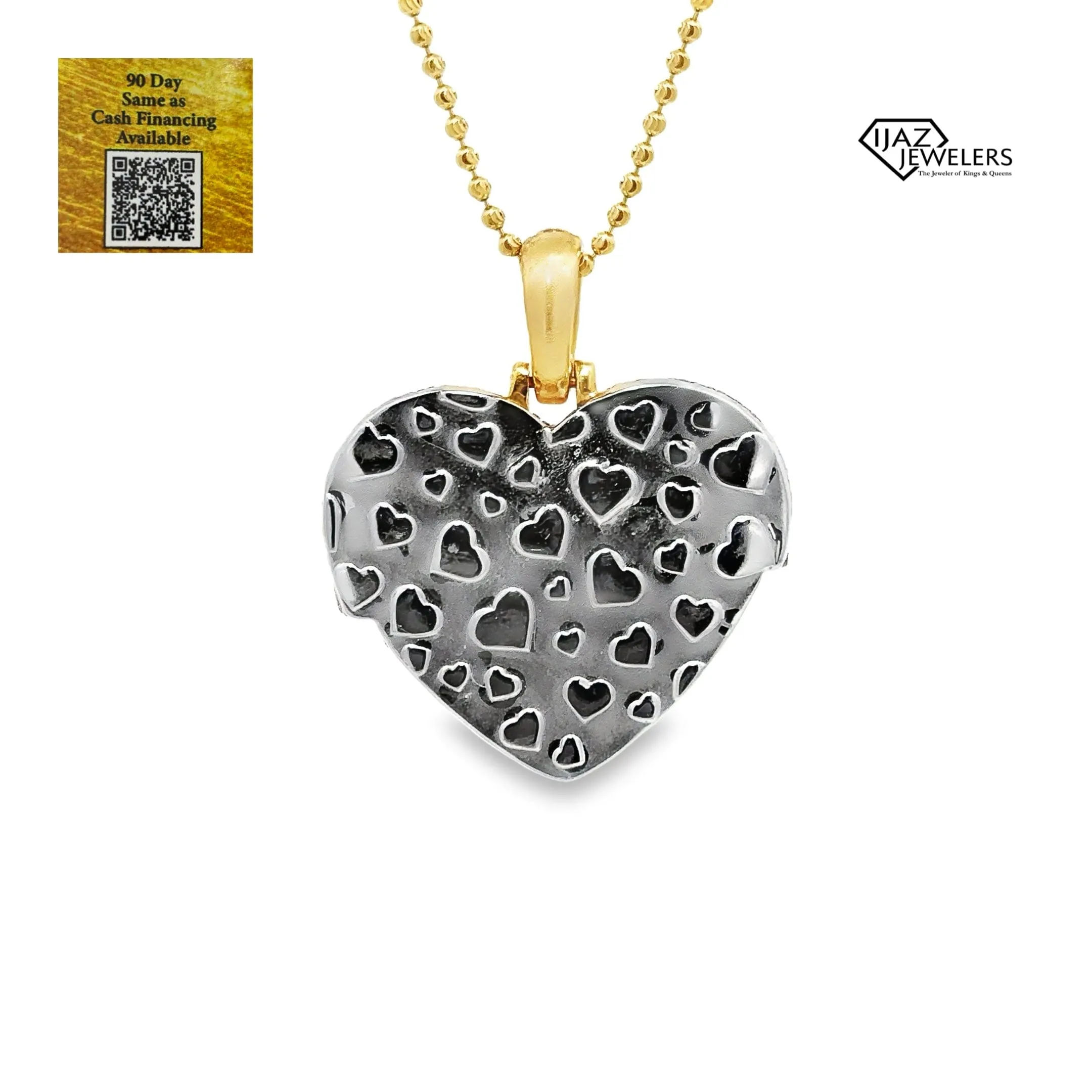 14K Gold Two Tone  6.09 CTW Diamond Heart Charm