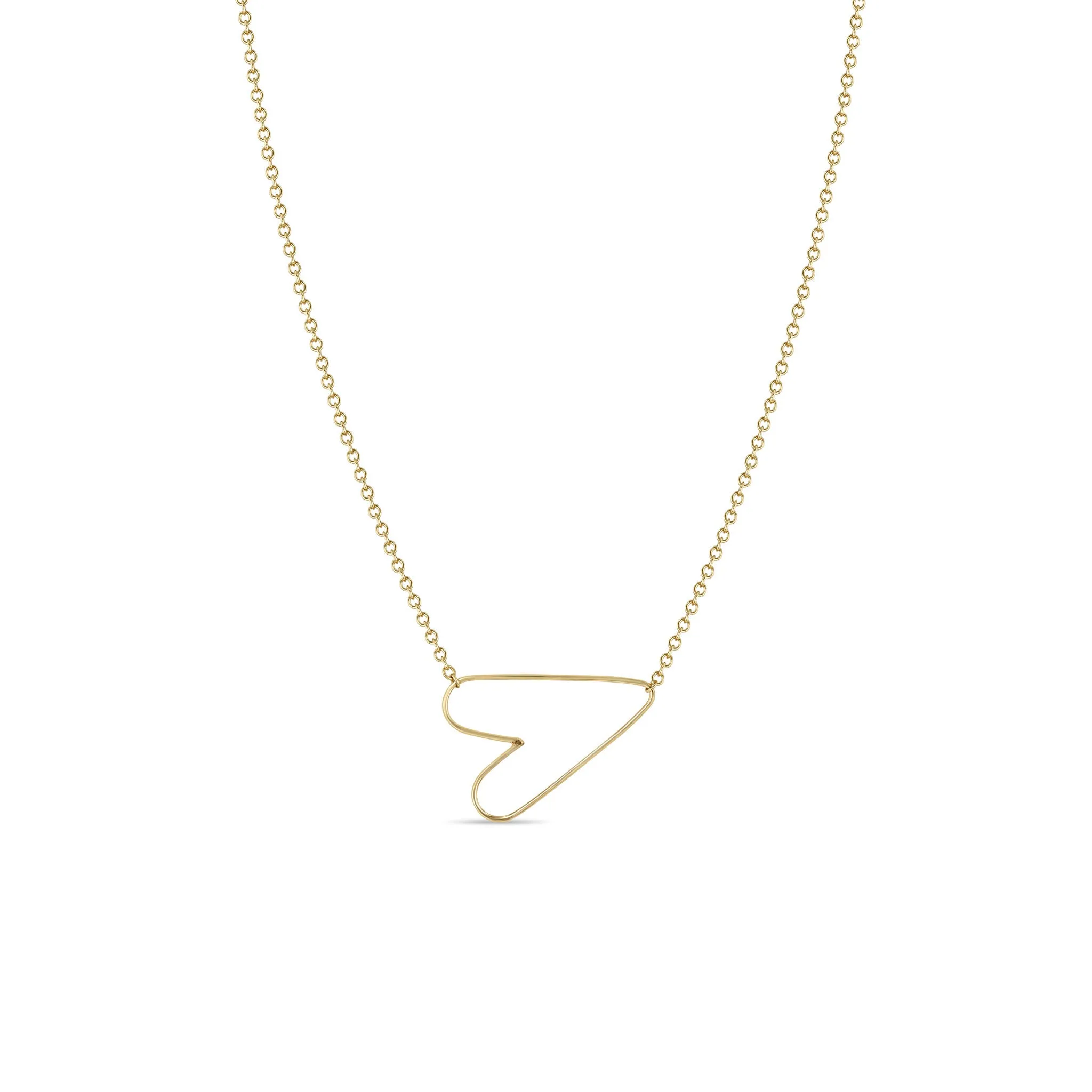 14k Small Hammered Heart Necklace