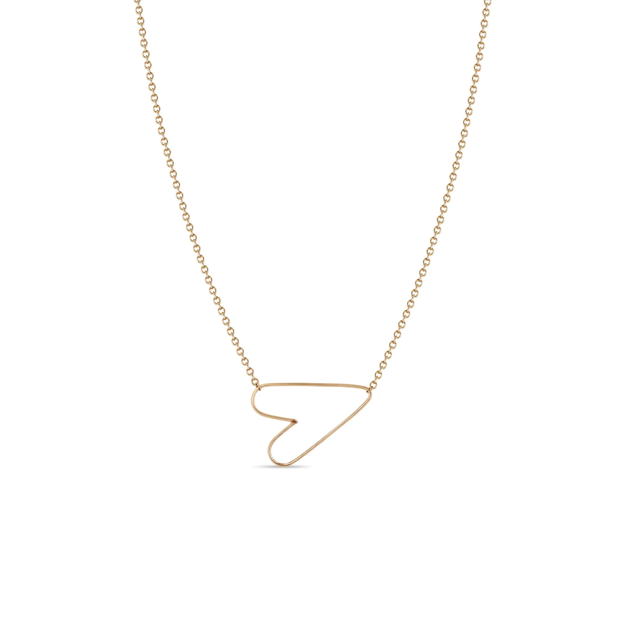 14k Small Hammered Heart Necklace