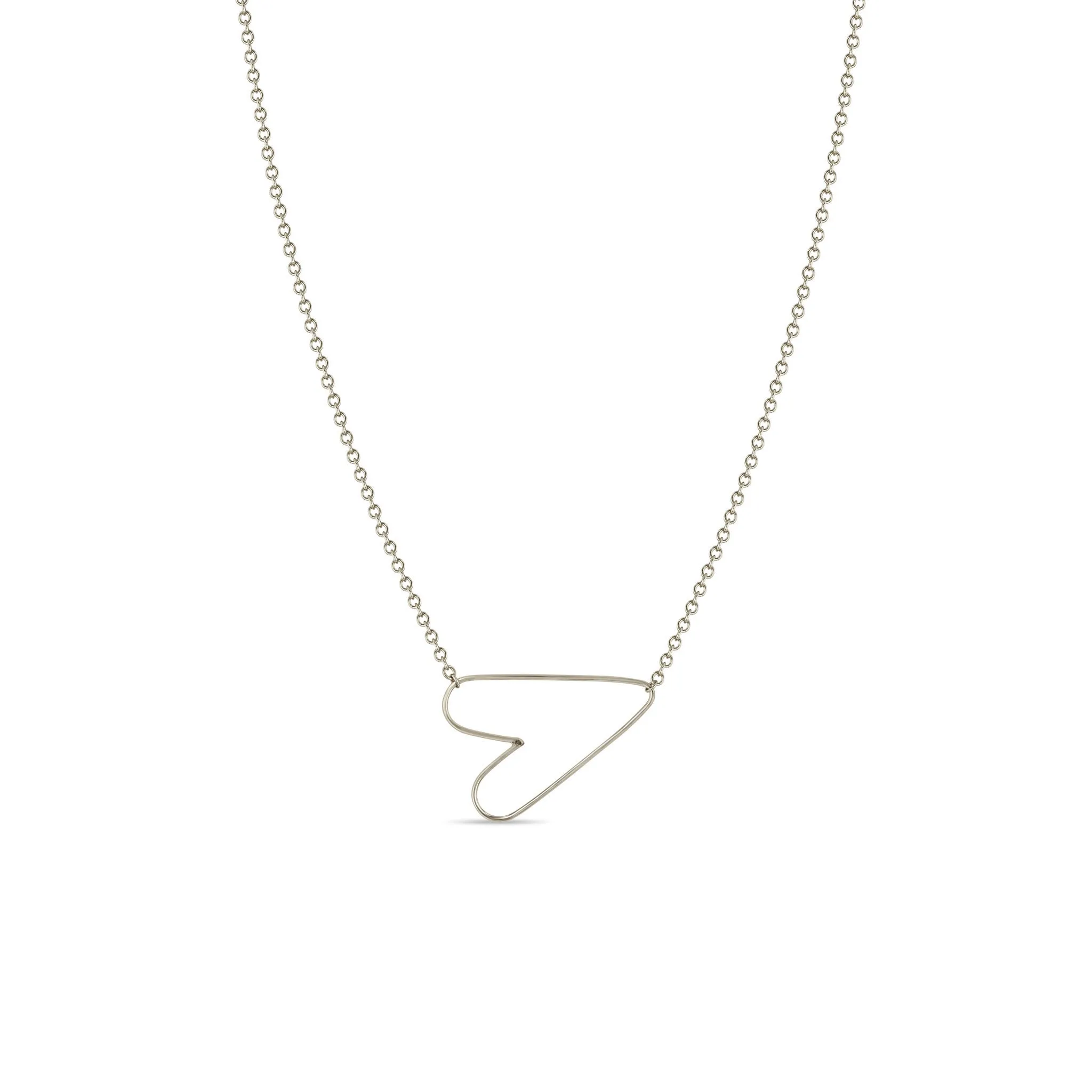 14k Small Hammered Heart Necklace