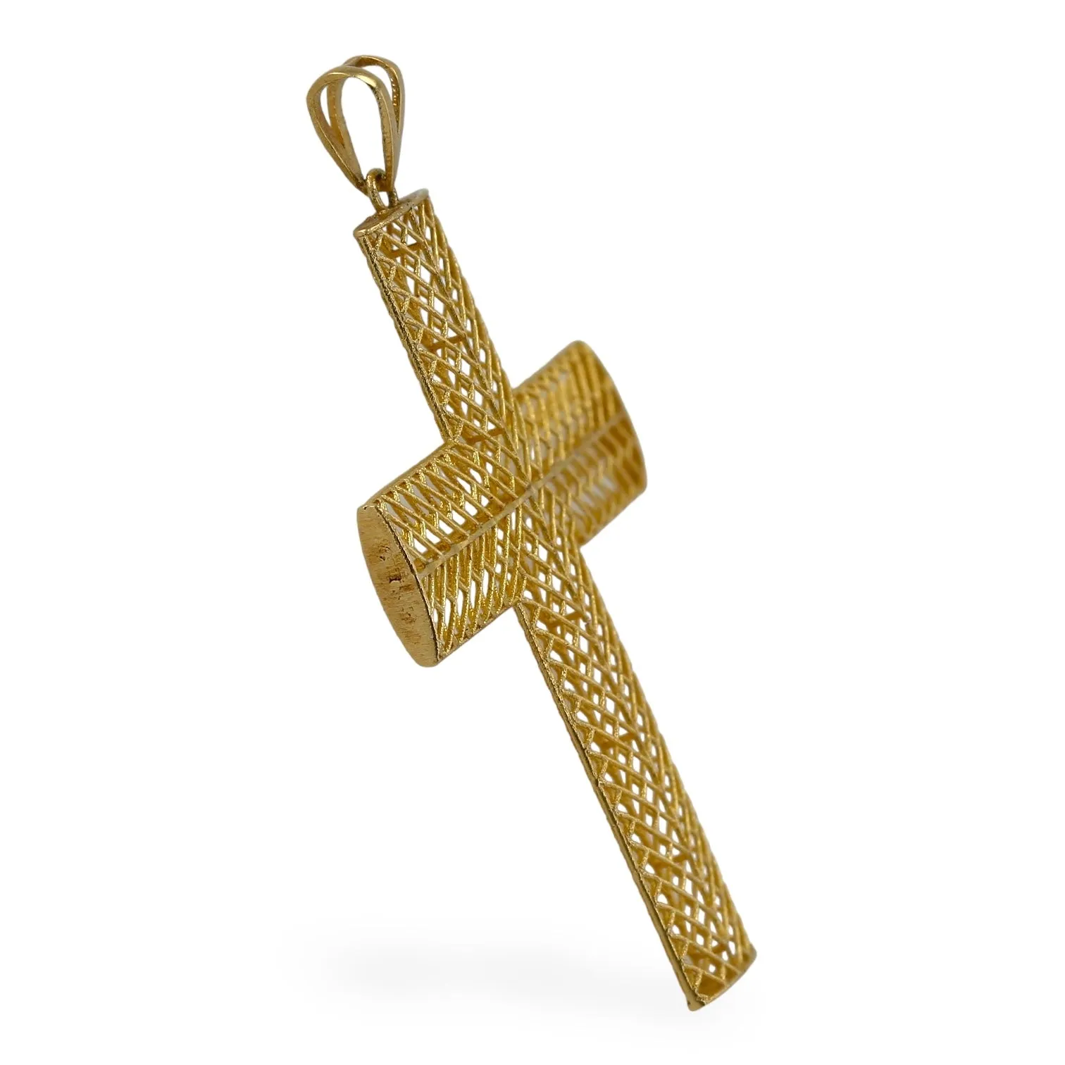 14k Yellow gold filigrana cross pendant-206973