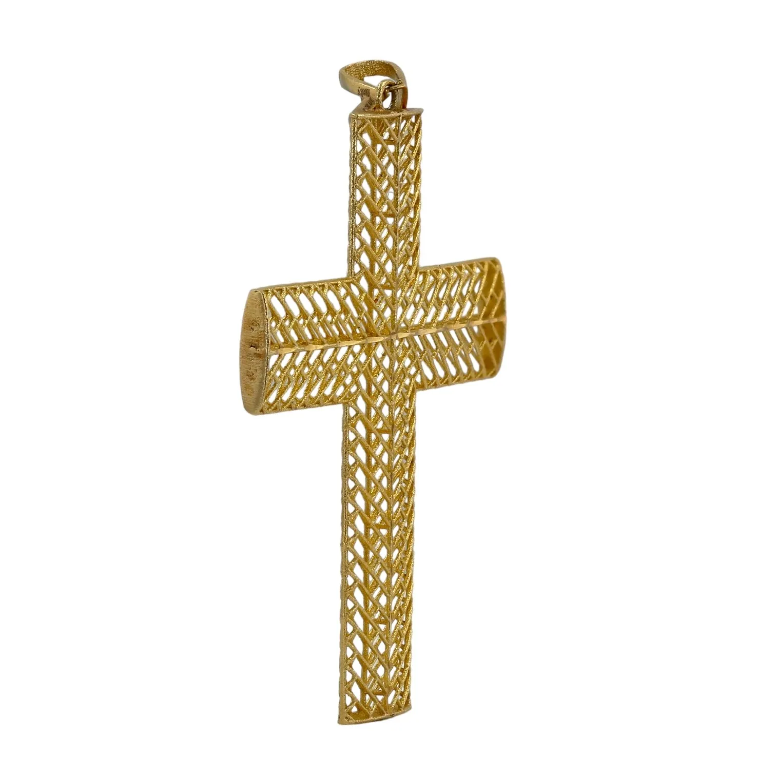 14k Yellow gold filigrana cross pendant-206973