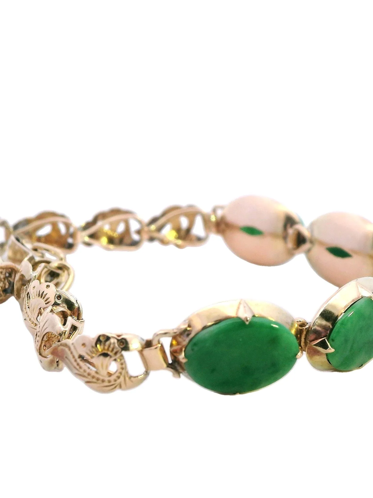 14kt yellow gold Jade Bracelet