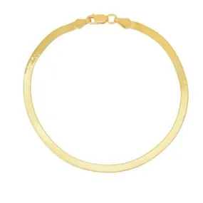 1.5mm 14k Yellow Gold Super Flex Herringbone Anklet