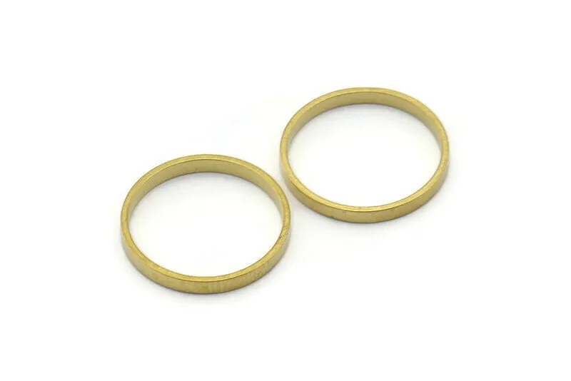 17x2mm Circle Connectors - 50 Raw Brass Circle Connectors (17x0.8x2mm) D0309