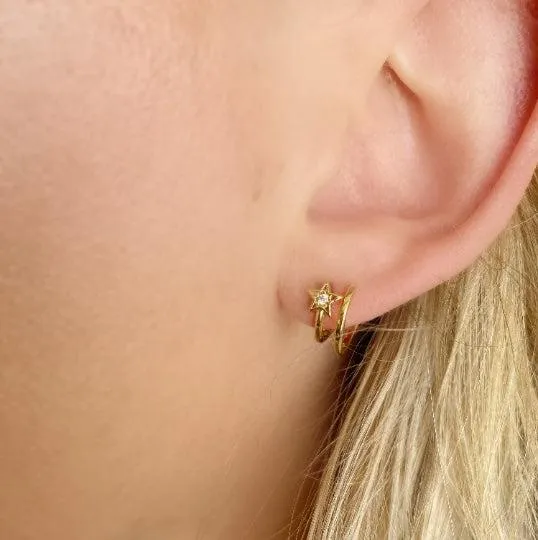 18k Gold Filled Dainty Blinking Star Stud