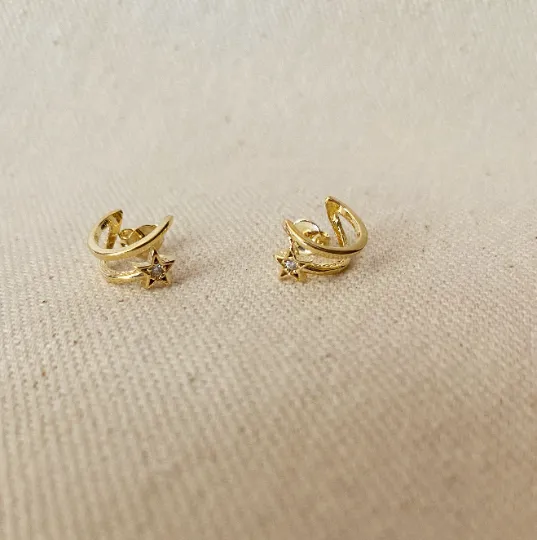 18k Gold Filled Dainty Blinking Star Stud