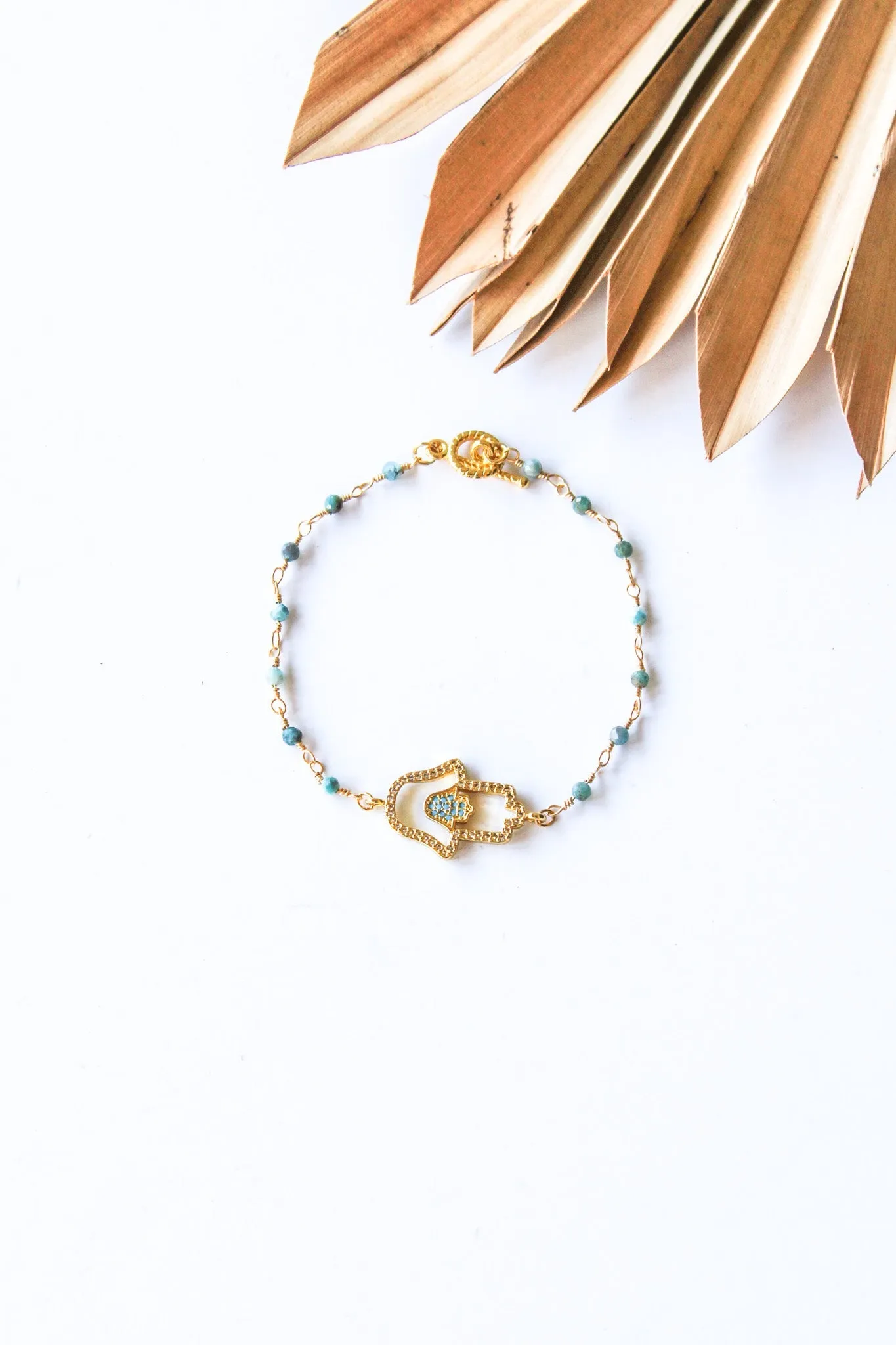 18K Toggle Jadeite Hamsa Bracelet