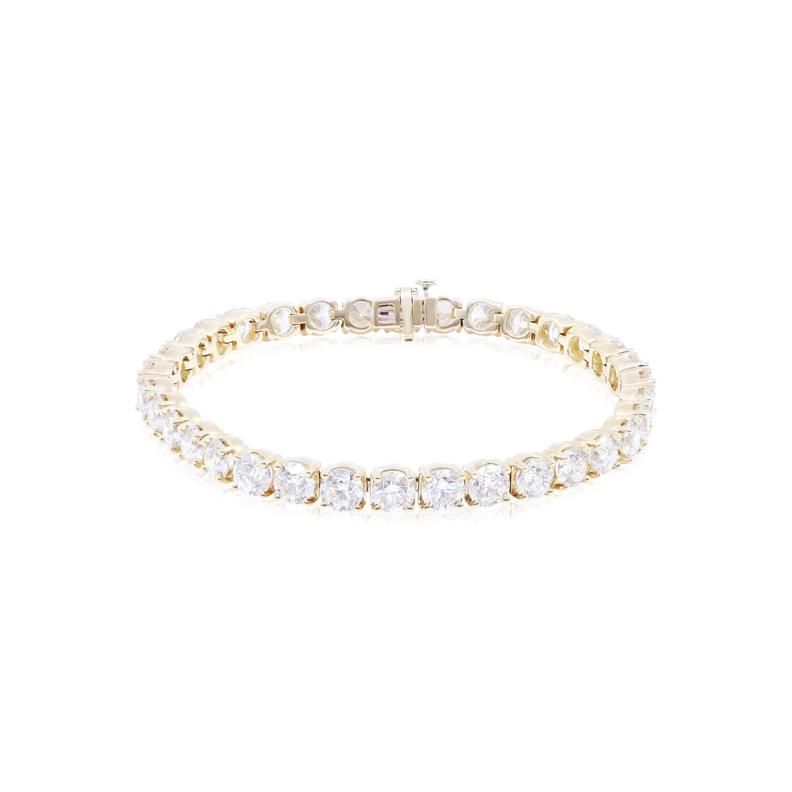 18K YELLOW GOLD DIAMOND TENNIS BRACELET, 16.34 CTW