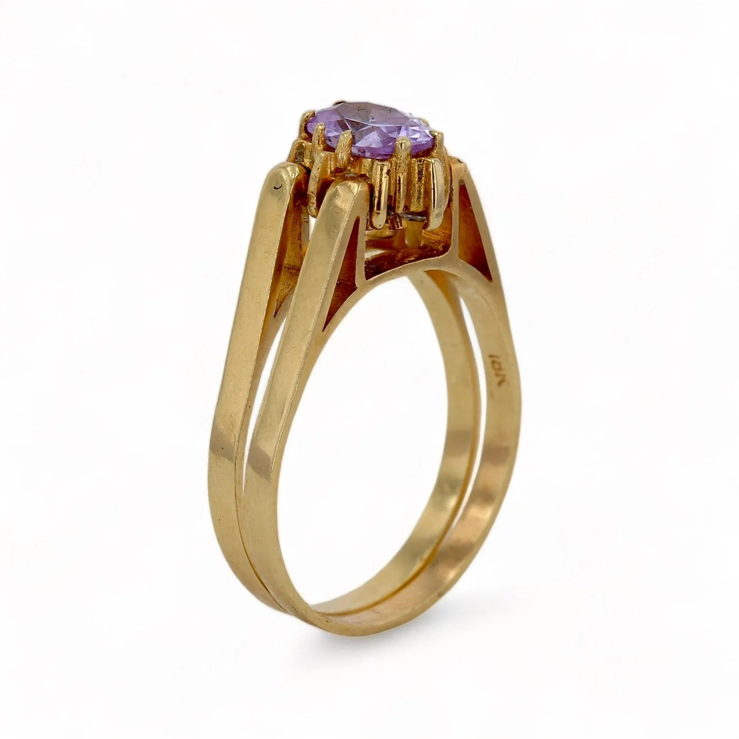 18K yellow gold double ring-223206