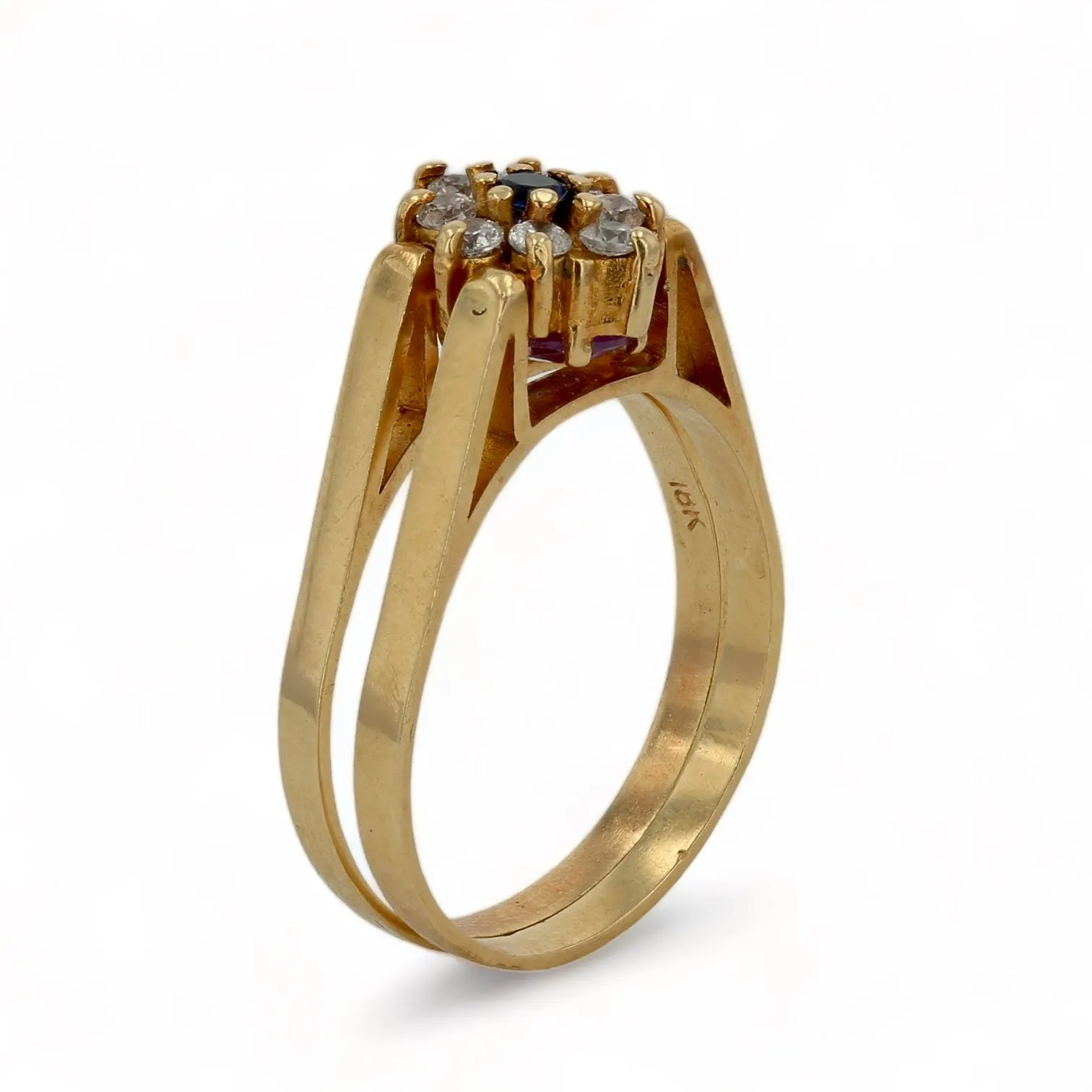 18K yellow gold double ring-223206