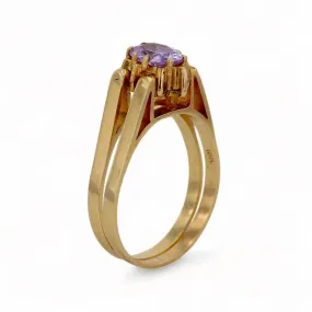 18K yellow gold double ring-223206