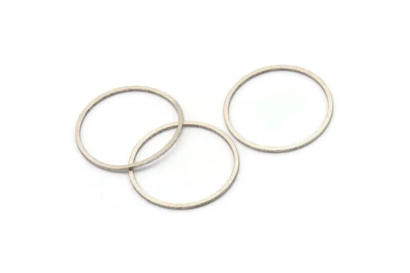 24mm Circle Connectors, 12 Antique Silver Plated Brass Circle Connectors (24x0.80mm) A3350