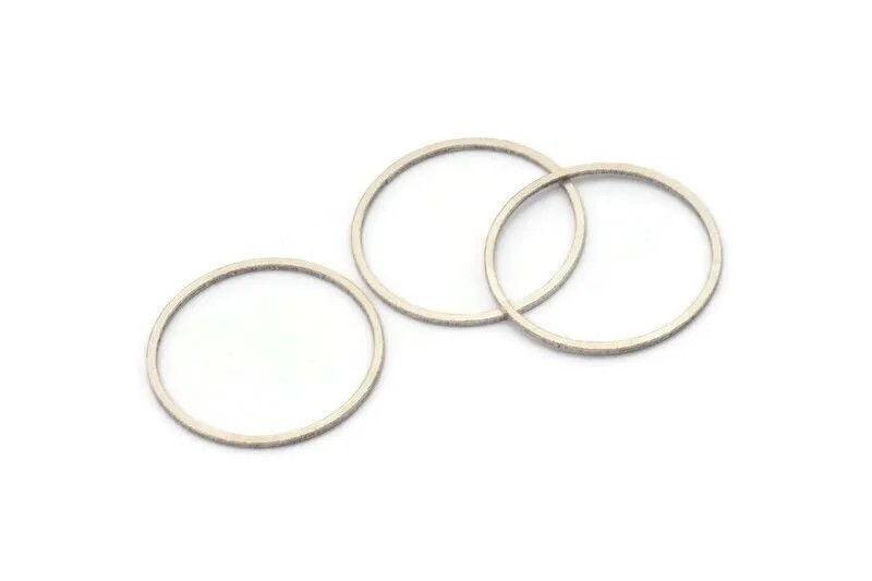 24mm Circle Connectors, 12 Antique Silver Plated Brass Circle Connectors (24x0.80mm) A3350