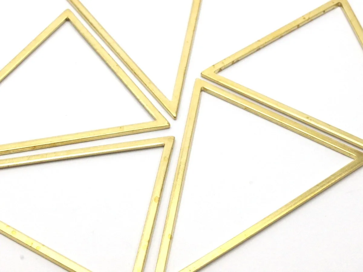 3 Raw Brass Triangles (53x53x40mm) Bs-1307