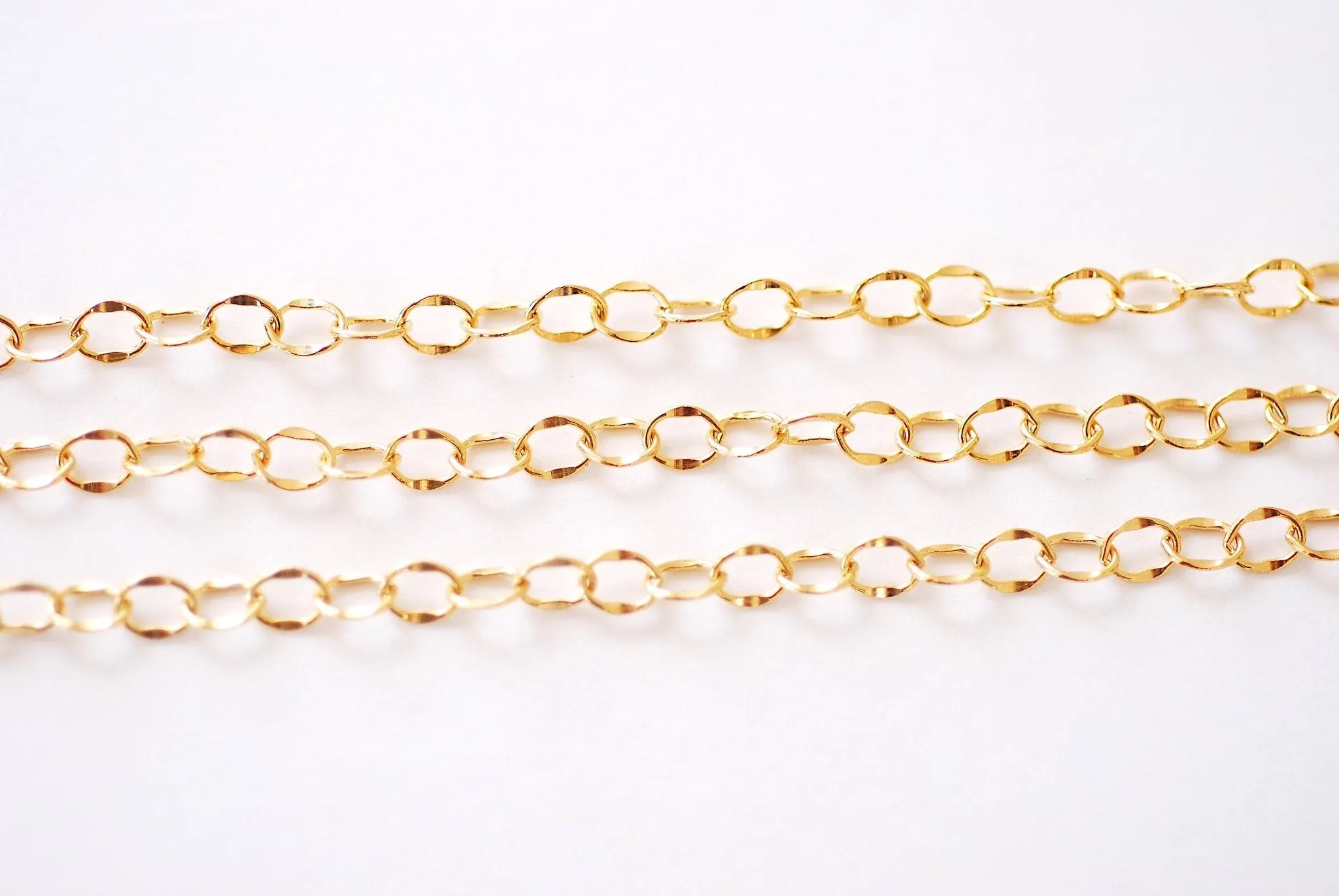 3.5mm Gold Filled Cable Dapped Chain l Wholesale Jewelry Findings Bulk l Dapped Chain Permanent Jewelry