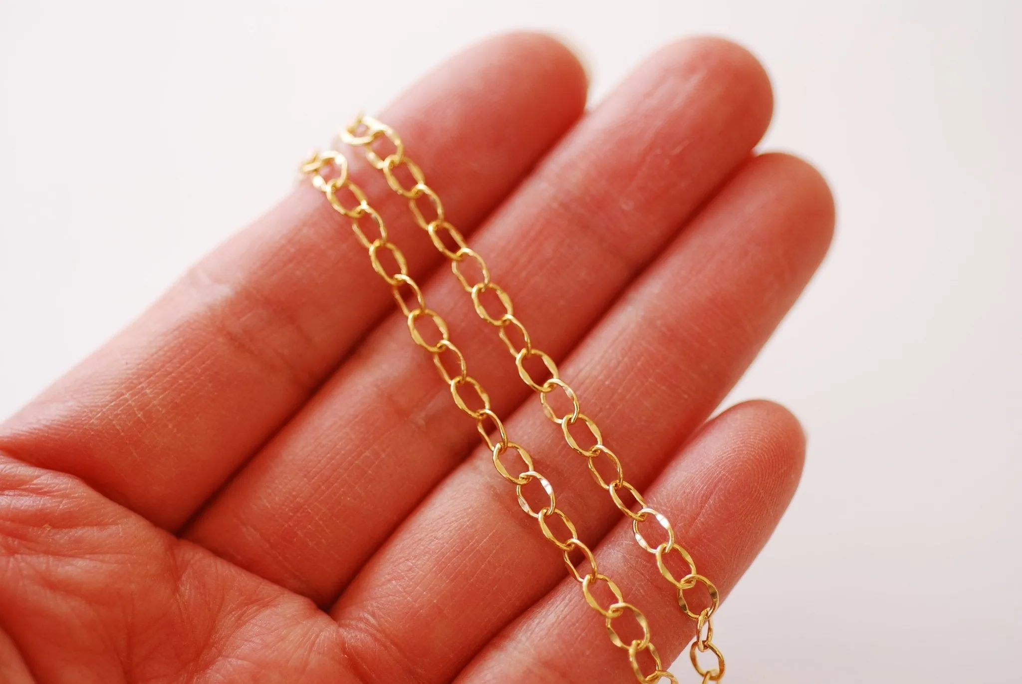 3.5mm Gold Filled Cable Dapped Chain l Wholesale Jewelry Findings Bulk l Dapped Chain Permanent Jewelry