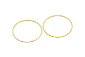 40mm Circle Connector, 12 Gold Tone Brass Circle Connectors (40x1mm) D1584