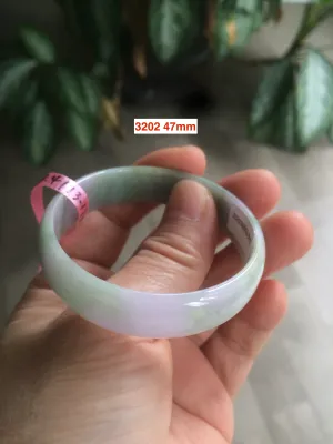 47-48mm certified Type A 100% Natural light sunny green/purple/brown thin kids Jadeite Jade bangle Group KS71