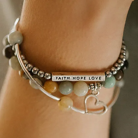 Anchor | Soft Bangle Charm Bracelet | Labradorite