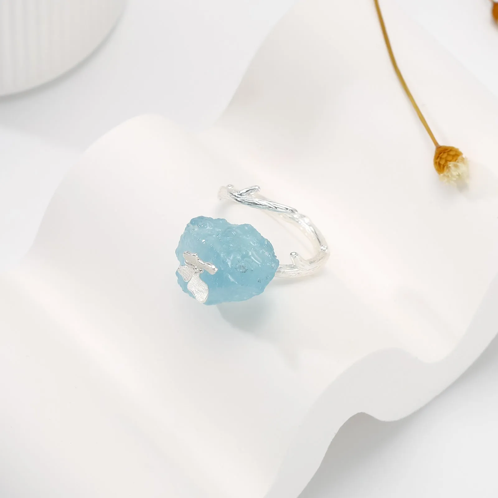 Aquamarine Butterfly Ring