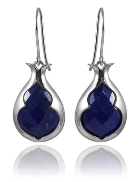 Arabesque Stone Lantern Earrings Lapis Lazuli