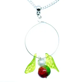 AVBeads Jewelry Christmas 24 Necklace Green Red Silver White Hoop Angel Pendant 1003