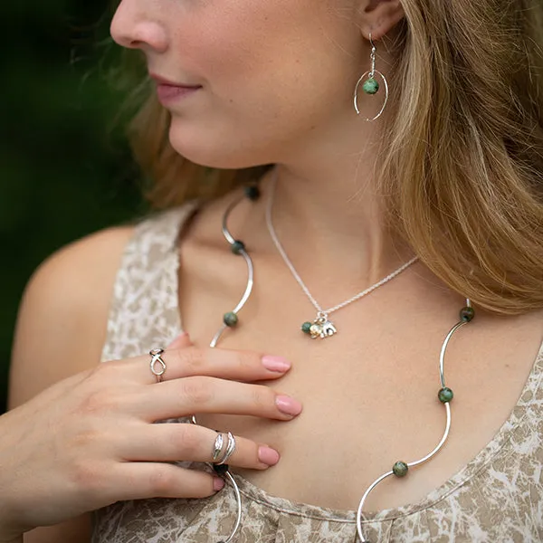 Baby Feet - Blue | Cluster Necklace | Sterling Silver