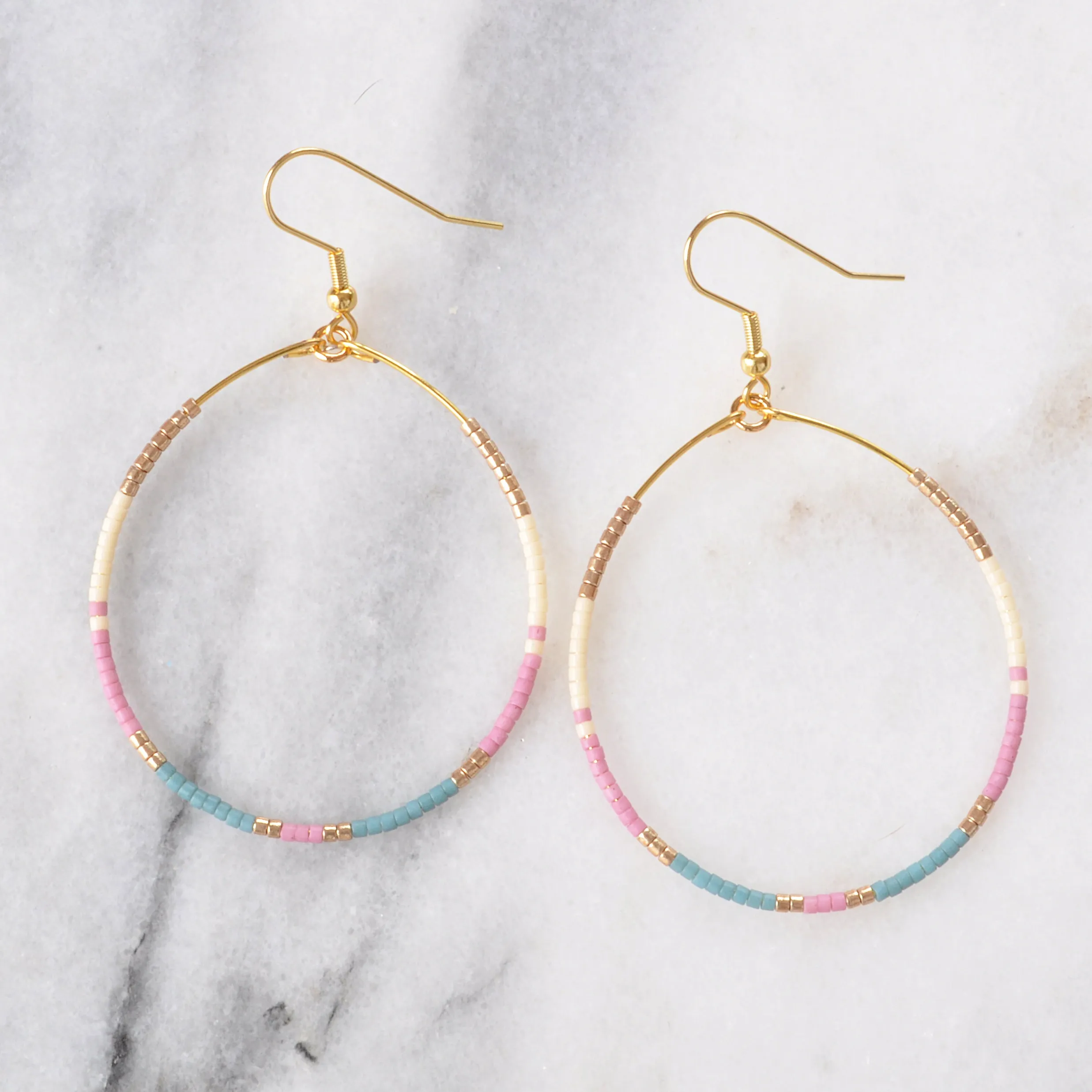 Big Beaded Hoop Earrings