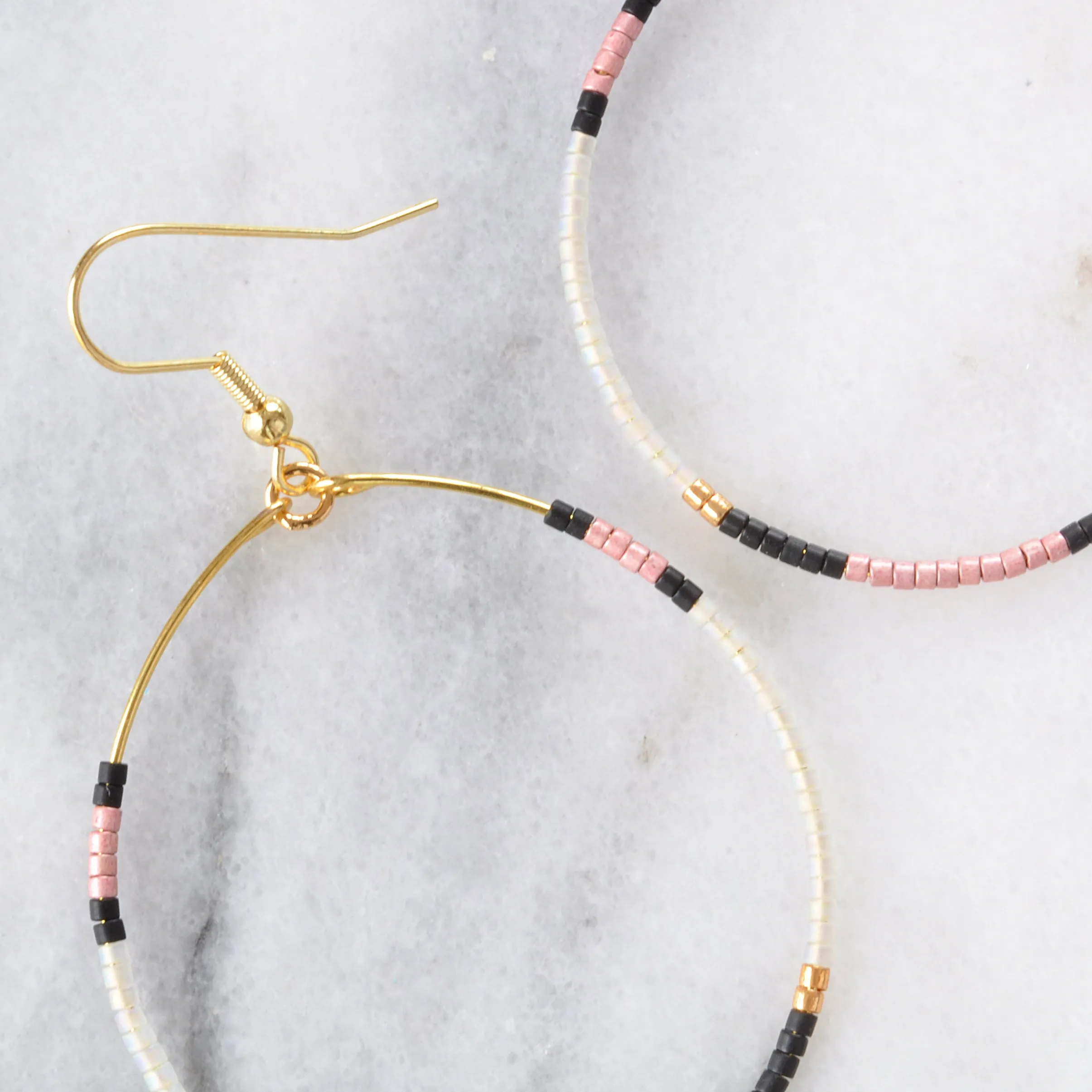 Big Beaded Hoop Earrings