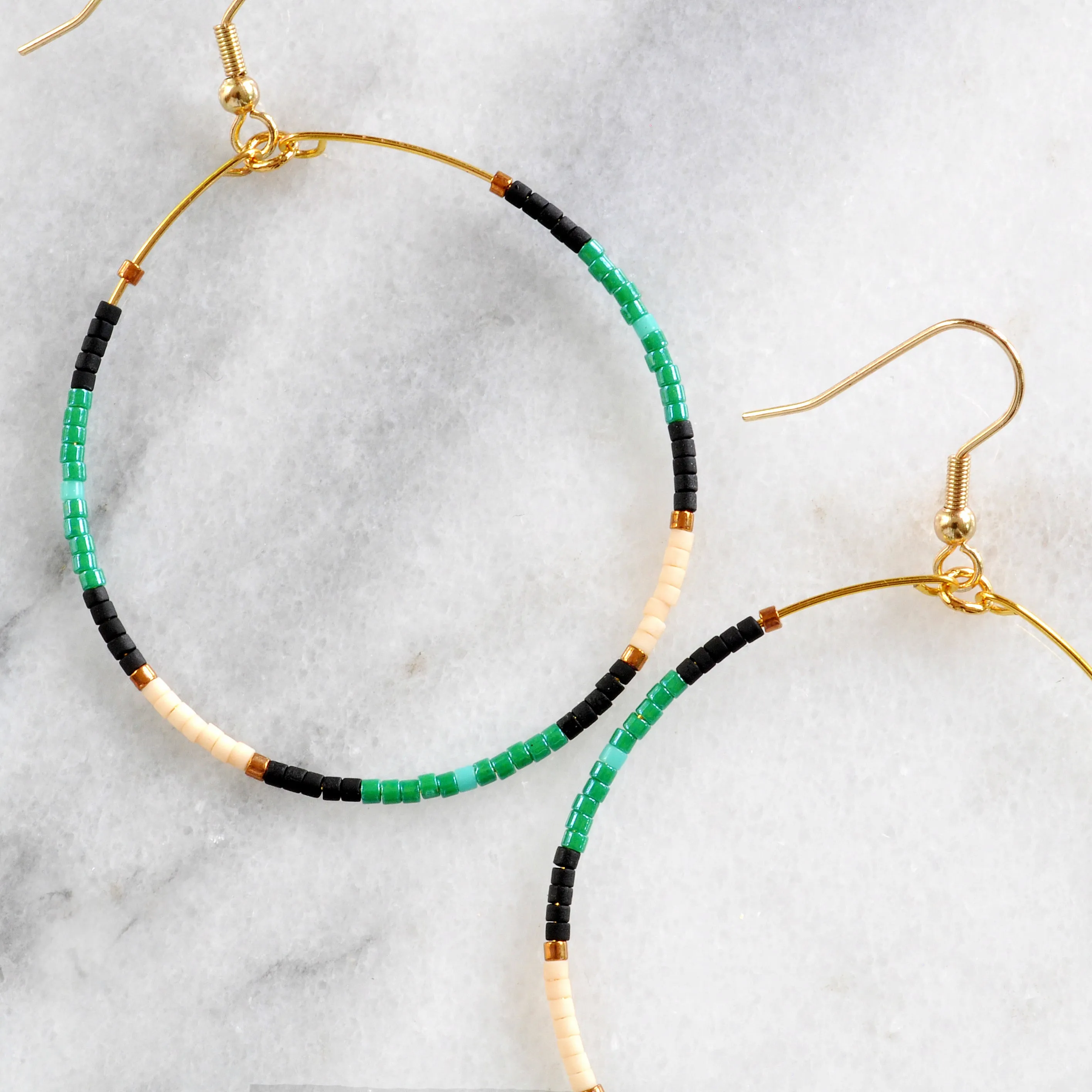 Big Beaded Hoop Earrings