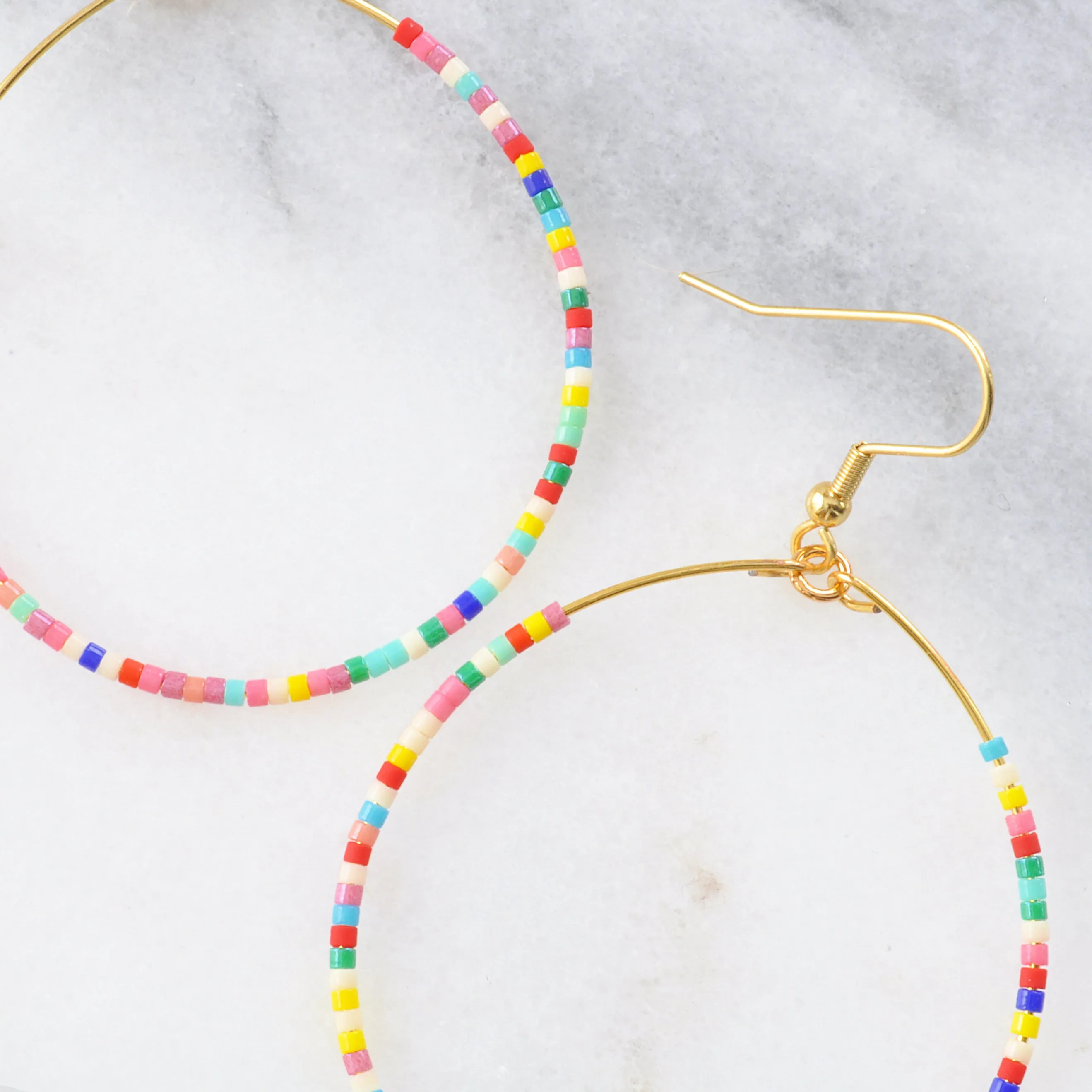 Big Beaded Hoop Earrings