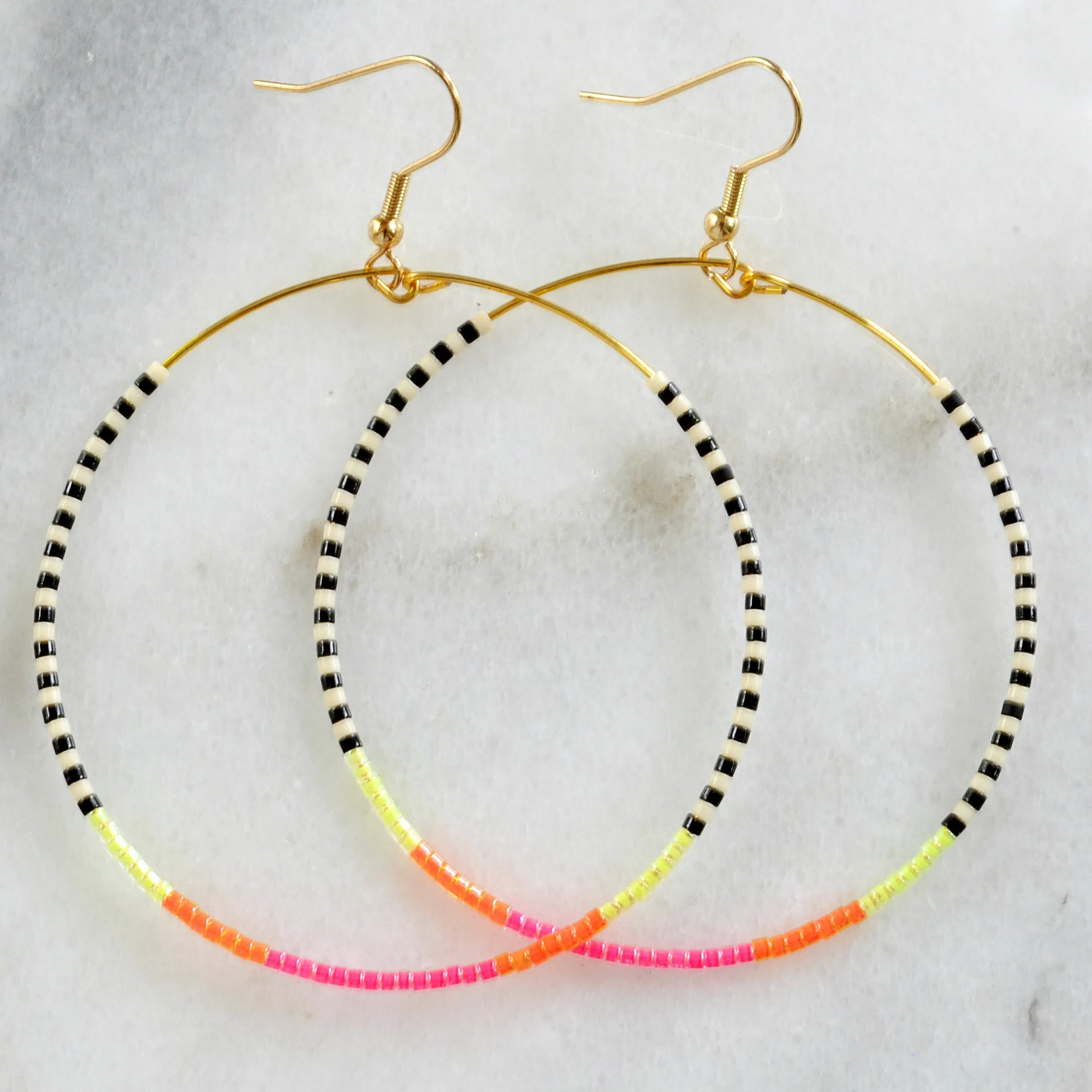 Big Beaded Hoop Earrings