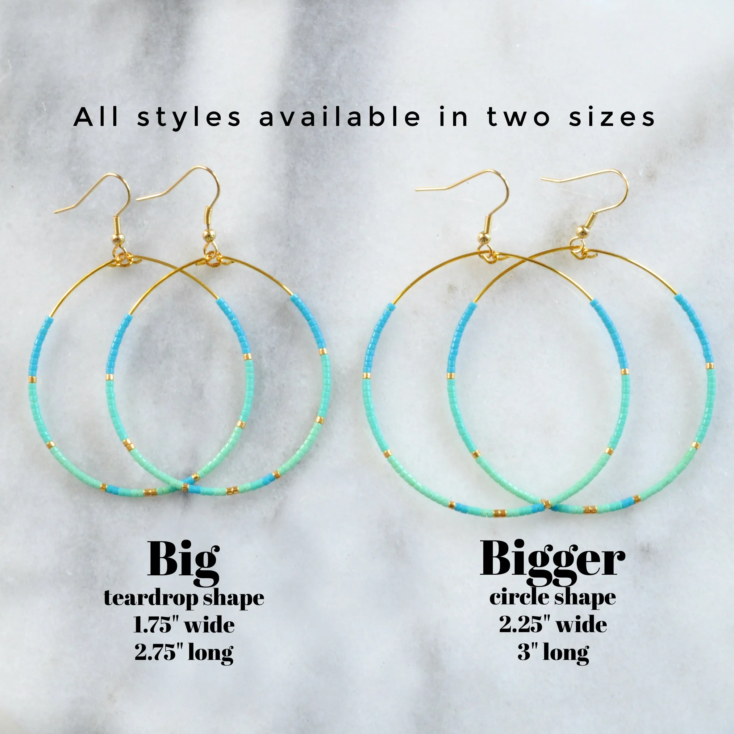 Big Beaded Hoop Earrings