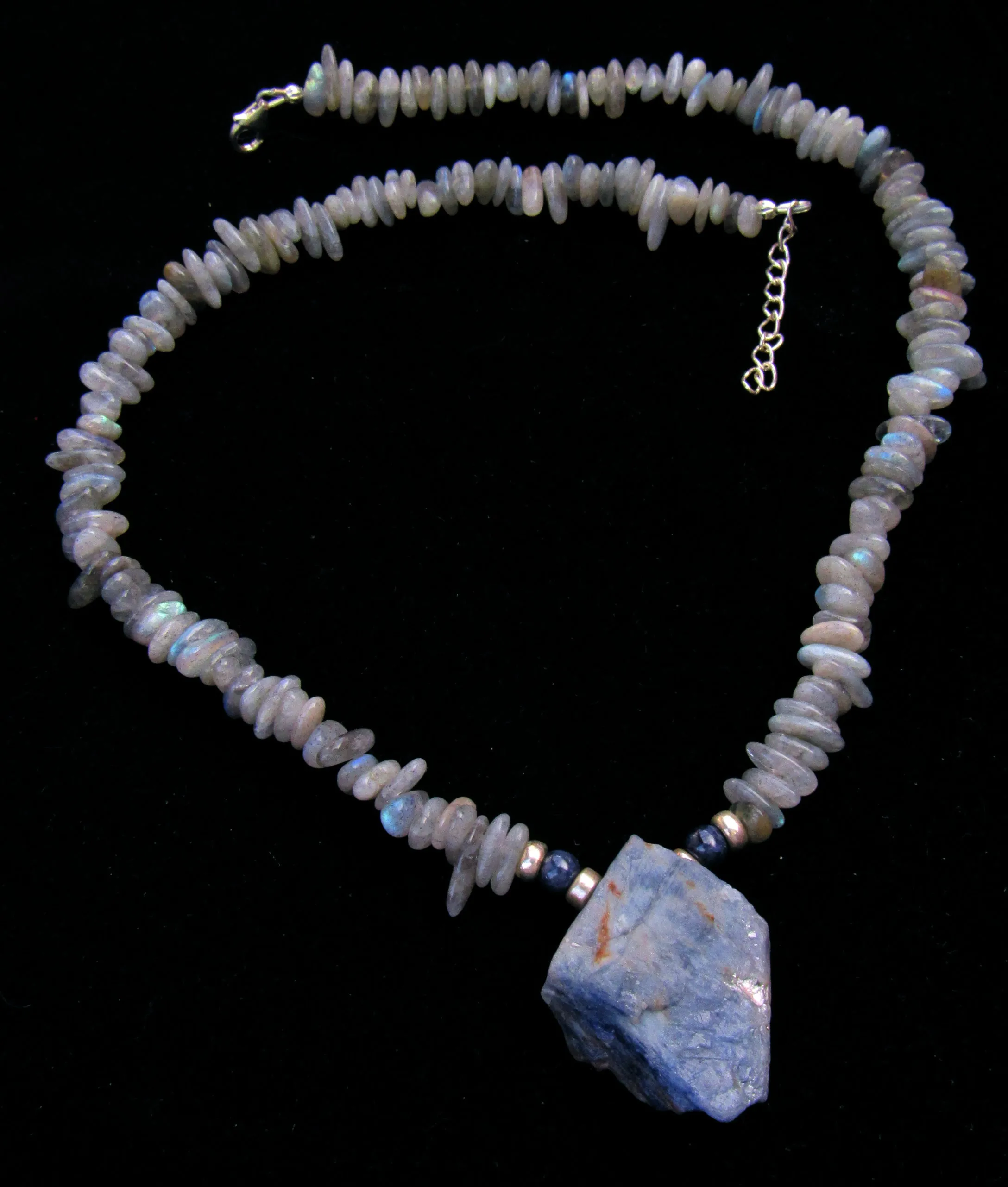 Blue Sapphire and Labradorite Necklace