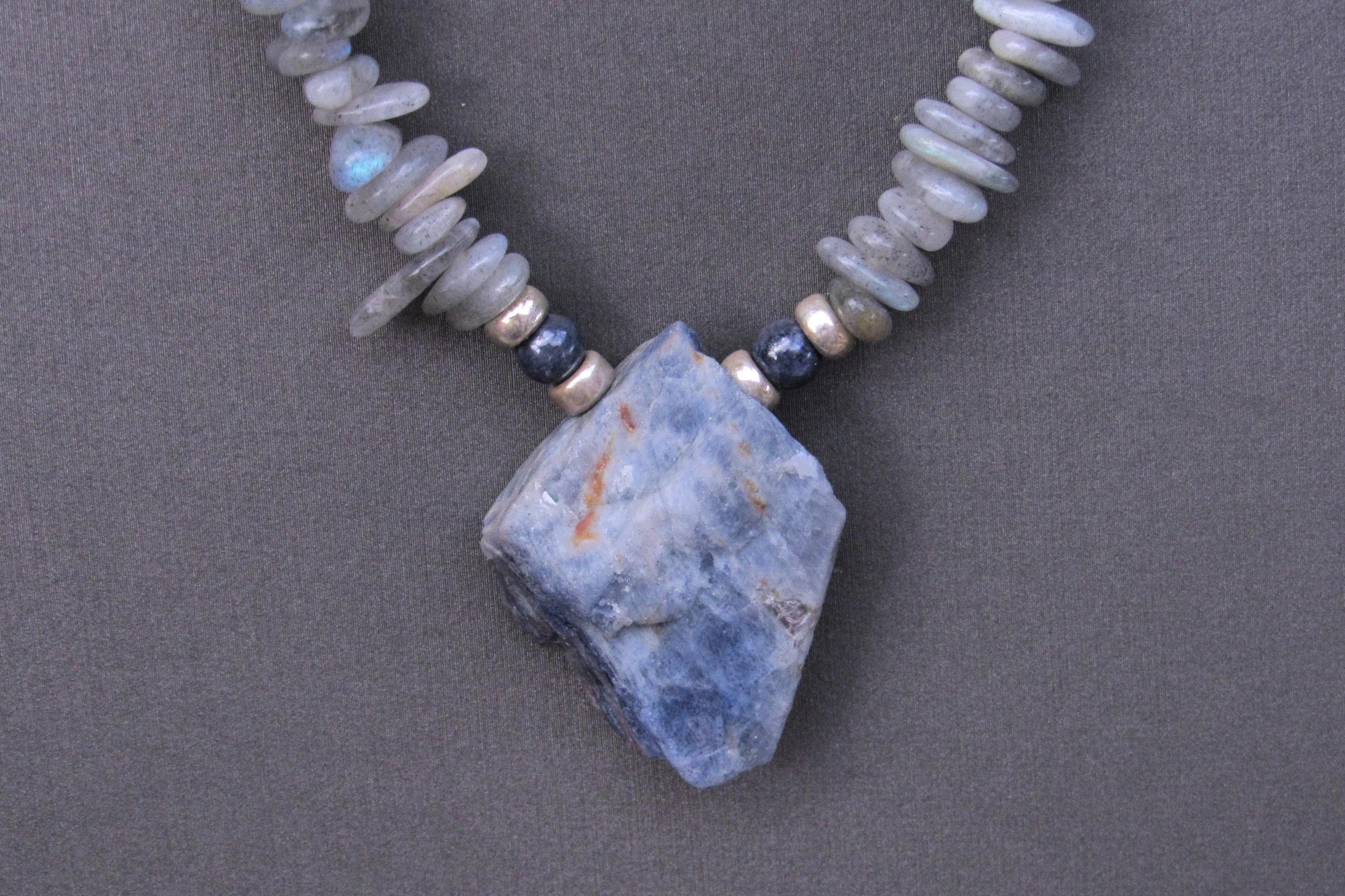 Blue Sapphire and Labradorite Necklace