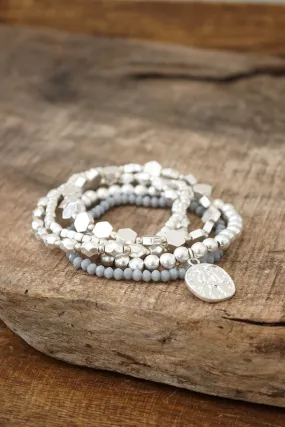 Bohemian Bracelet Set with a Coin