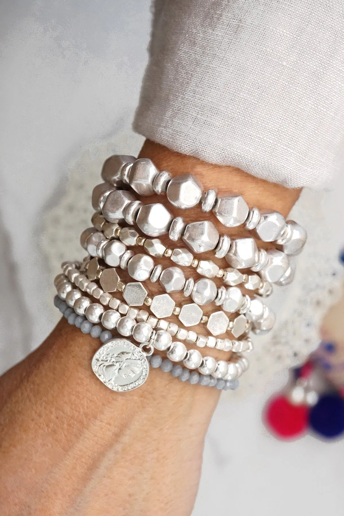 Bohemian Bracelet Set with a Coin