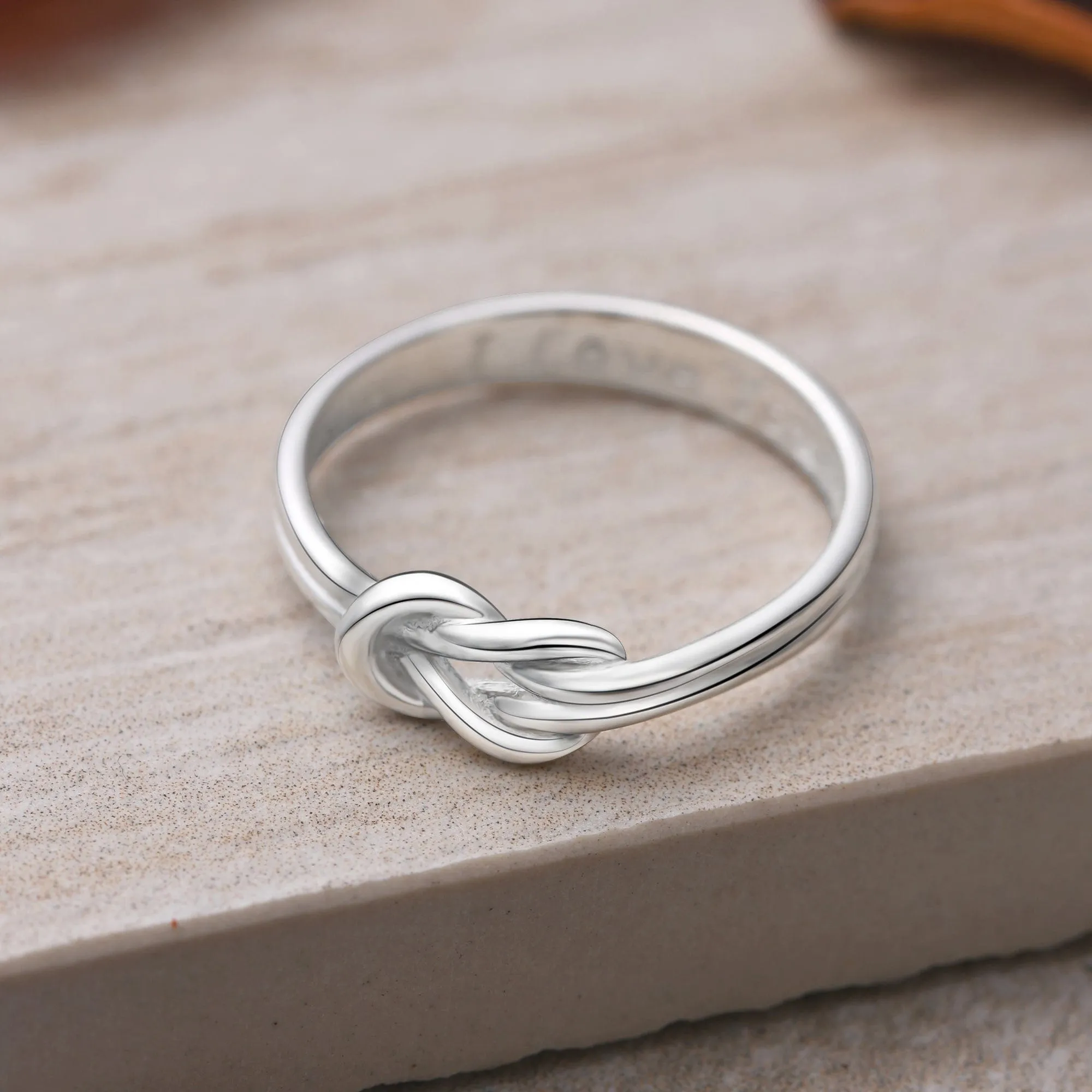 Braided Knot Silver Promise Rings for Her