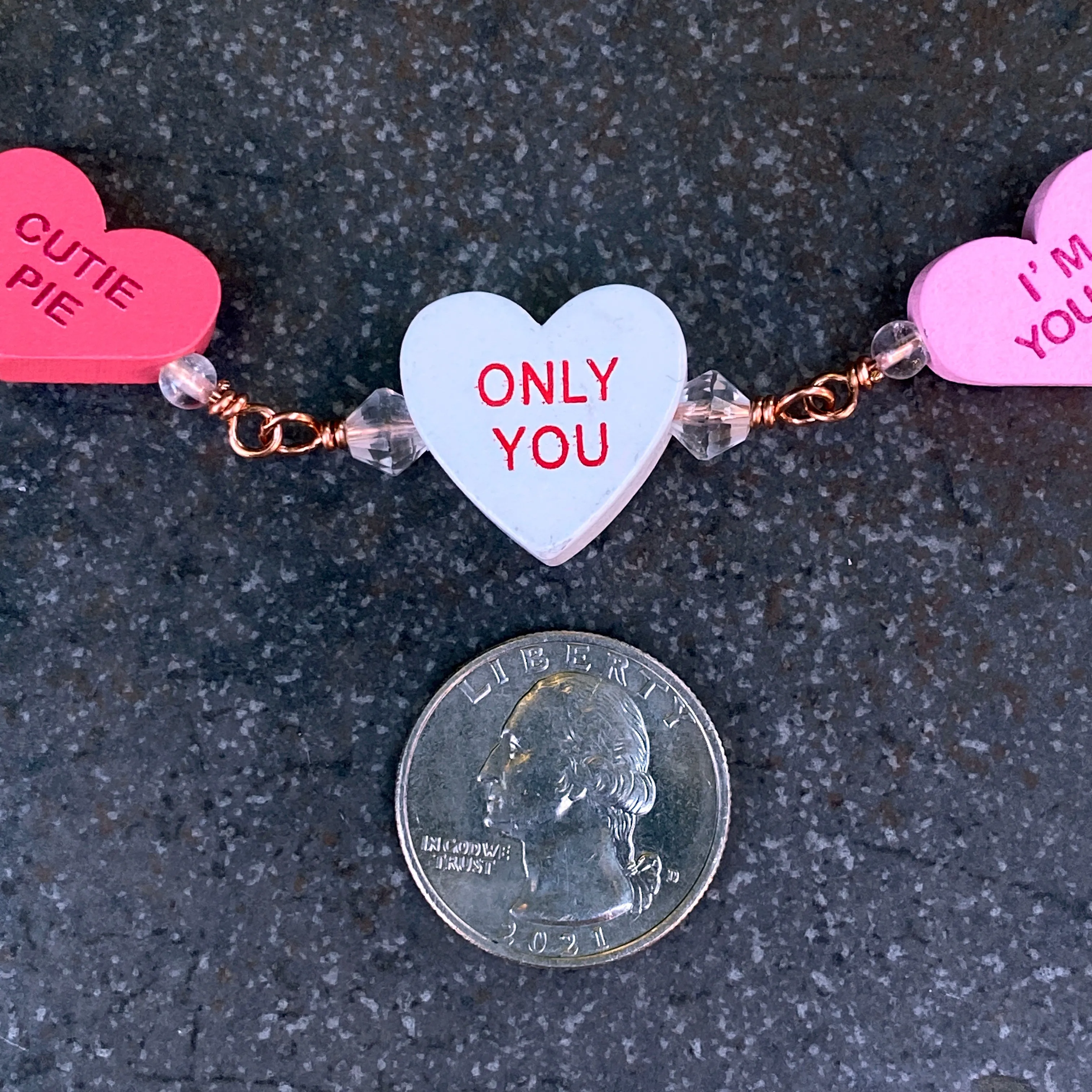 Candy Heart Necklace with Quartz