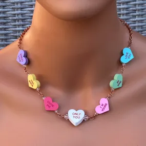 Candy Heart Necklace with Quartz